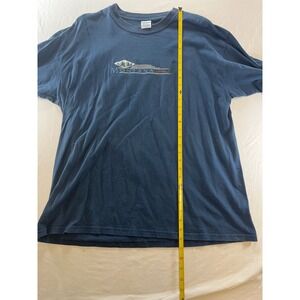 Gildan Ultra Cotton Heavyweight Montana Embroidered Graphic T Shirt Mens XL Blue